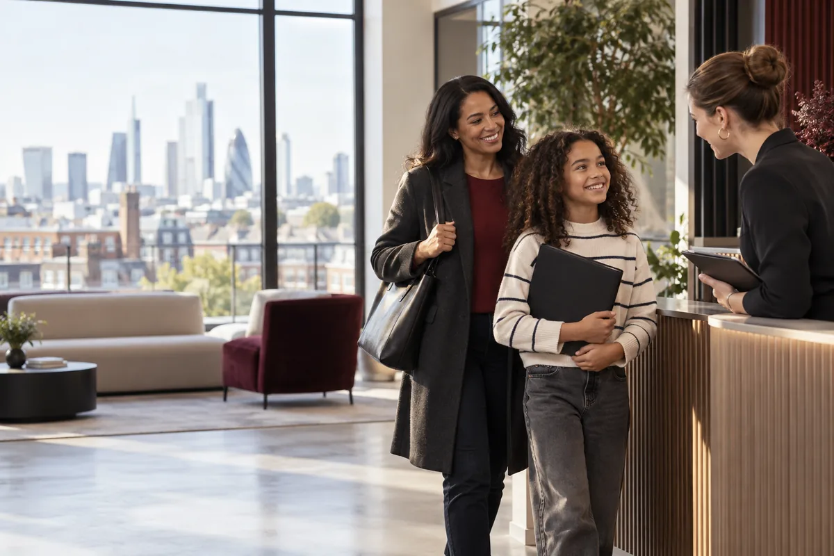 Young performer and parent meeting a London casting professional